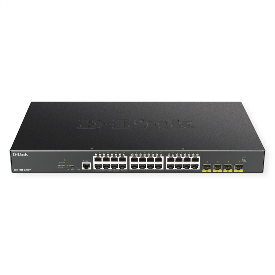 D-Link DGS-1250-28XMP Gigabit Switch PoE 28-Port Smart Managed PoE+ 4x 10G