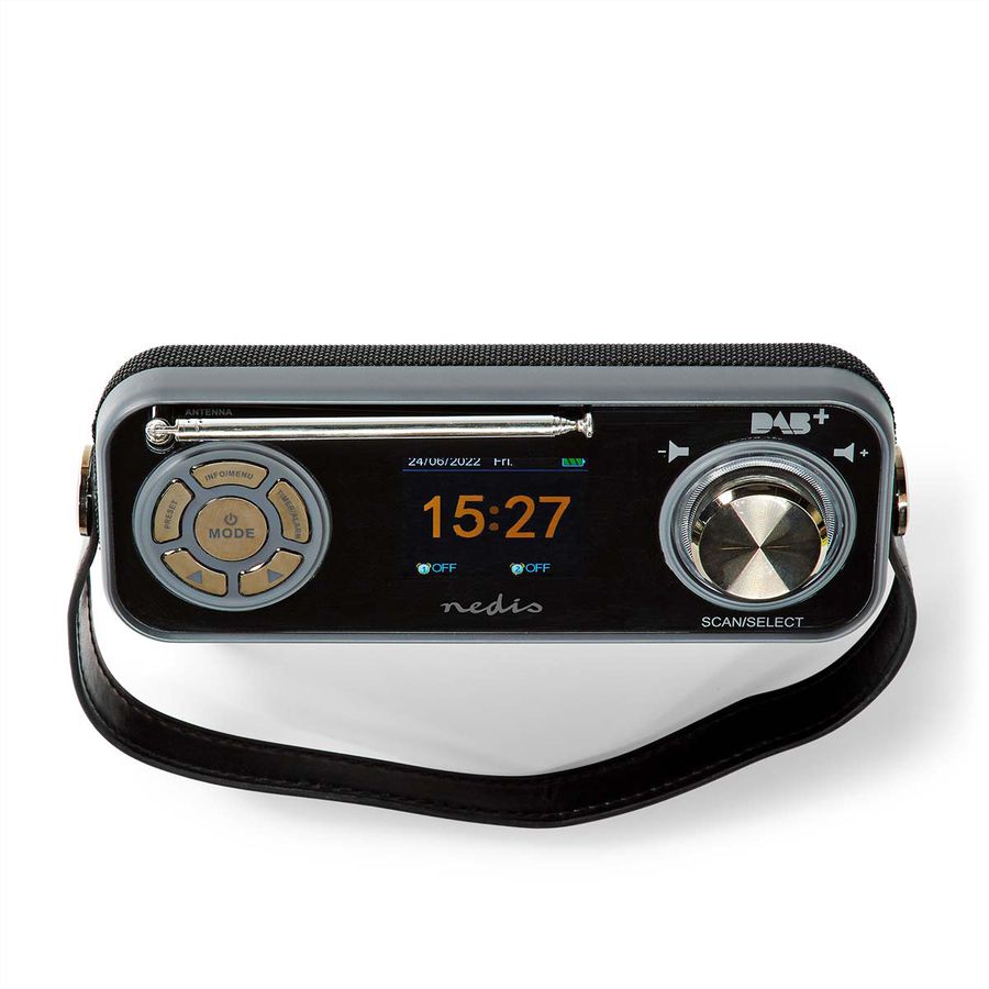 Nedis DAB+ Radio Tischradio, schwarz, Bluetooth, Akku
