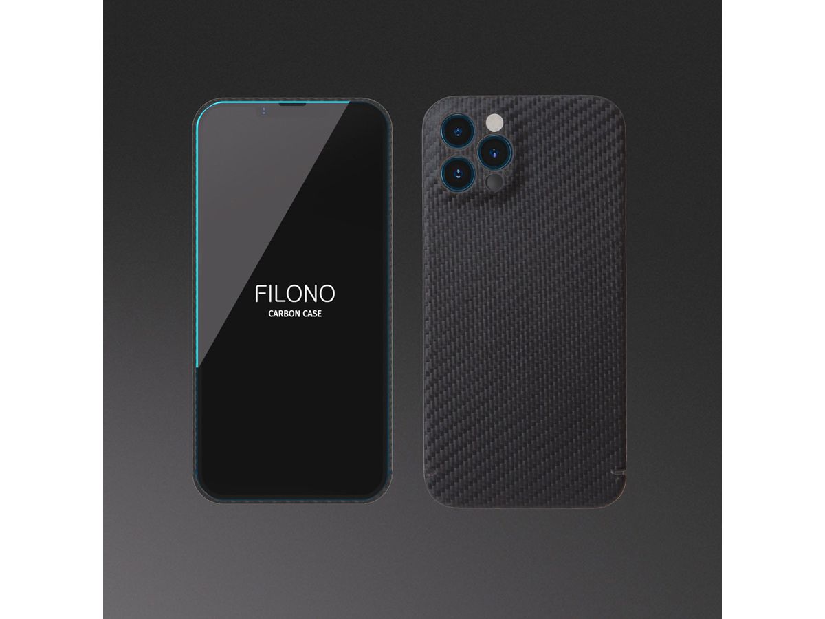 Filono Étui du carbone iPhone 13 Pro y compris la bague en métal Filono