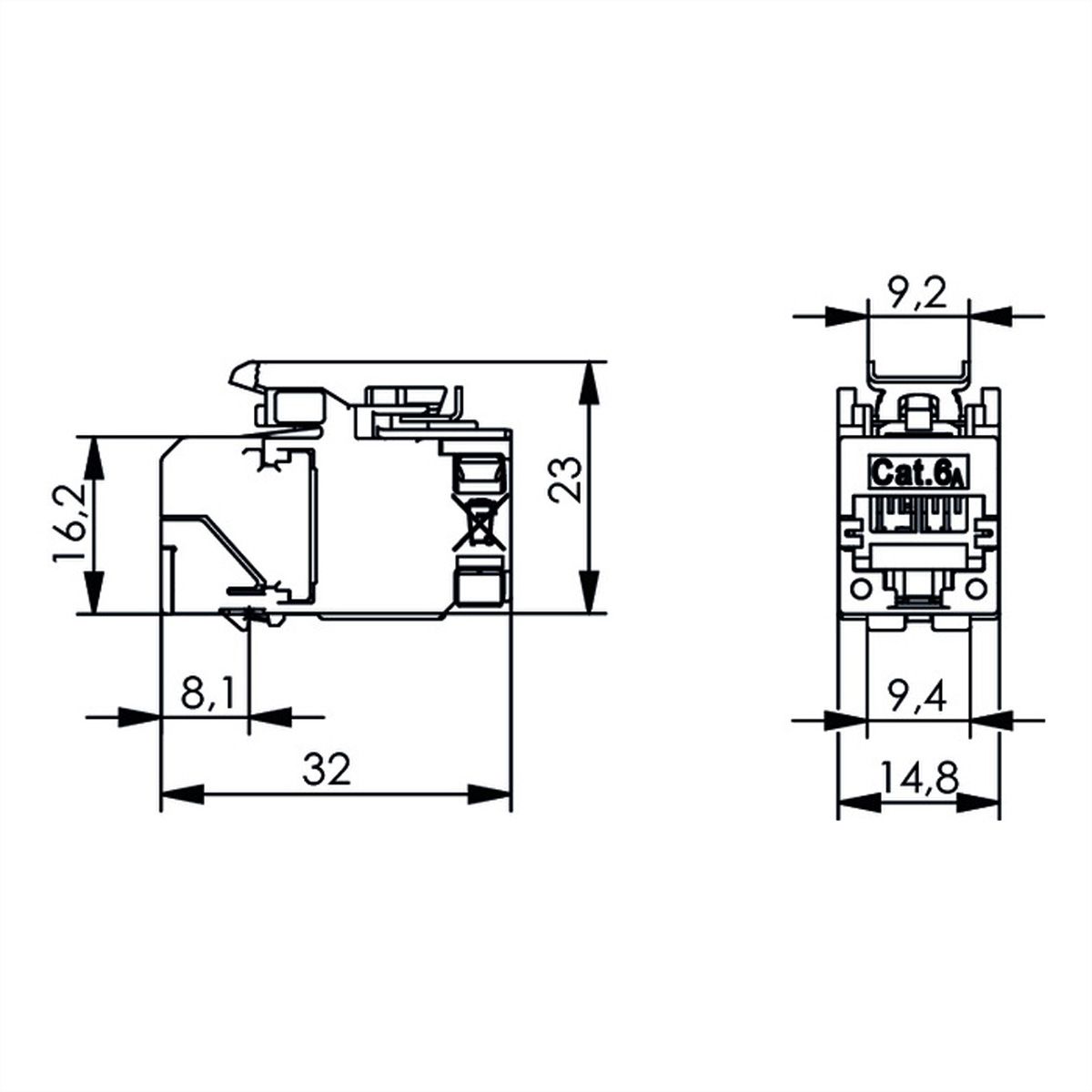 TELEGÄRTNER AMJ-SL Modul Cat.6A (Class EA) (nach ISO/IEC), 2 St.