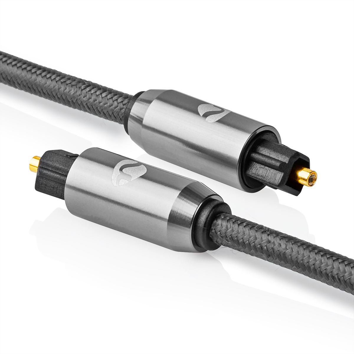 Nedis Optisches Audiokabel Toslink, ST/ST, grau, 1 m