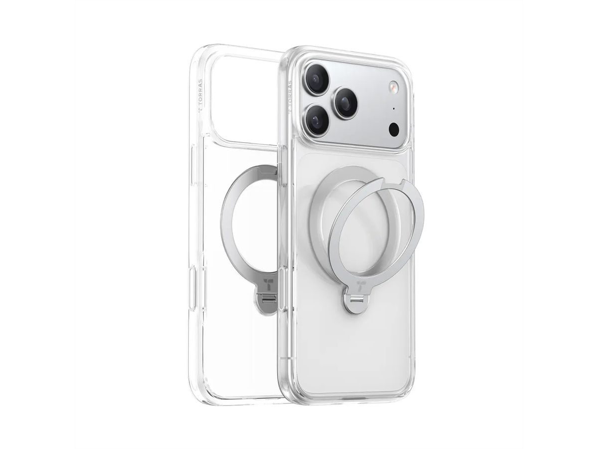 Torras Ostand 360° Case, iPhone 17 Pro, MagSafe, transparent