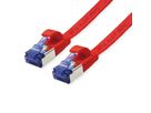 Cordon VALUE Cat.6A (Classe EA) F/UTP confectionné, plat, rouge, 0,5 m