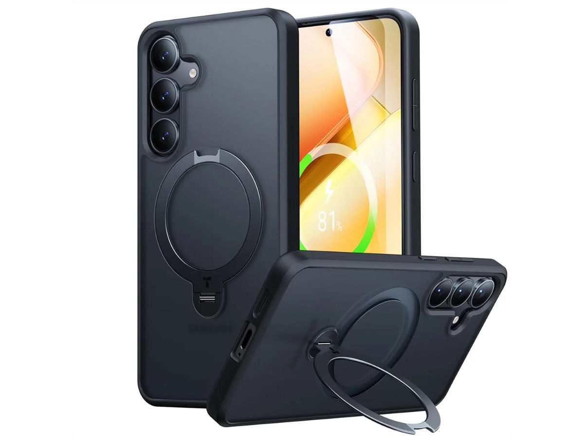 Torras Ostand 360° Case, Samsung S25, MagSafe, noir, noir