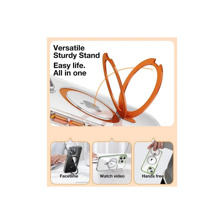 Torras UPRO Ostand Hue Case, iPhone 15 Pro Max, MagSafe, transparent
