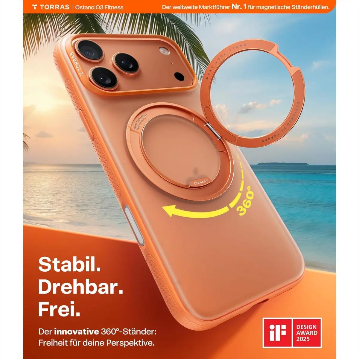 Torras UPRO Ostand Pro Case, iPhone 17 Pro Max, orange