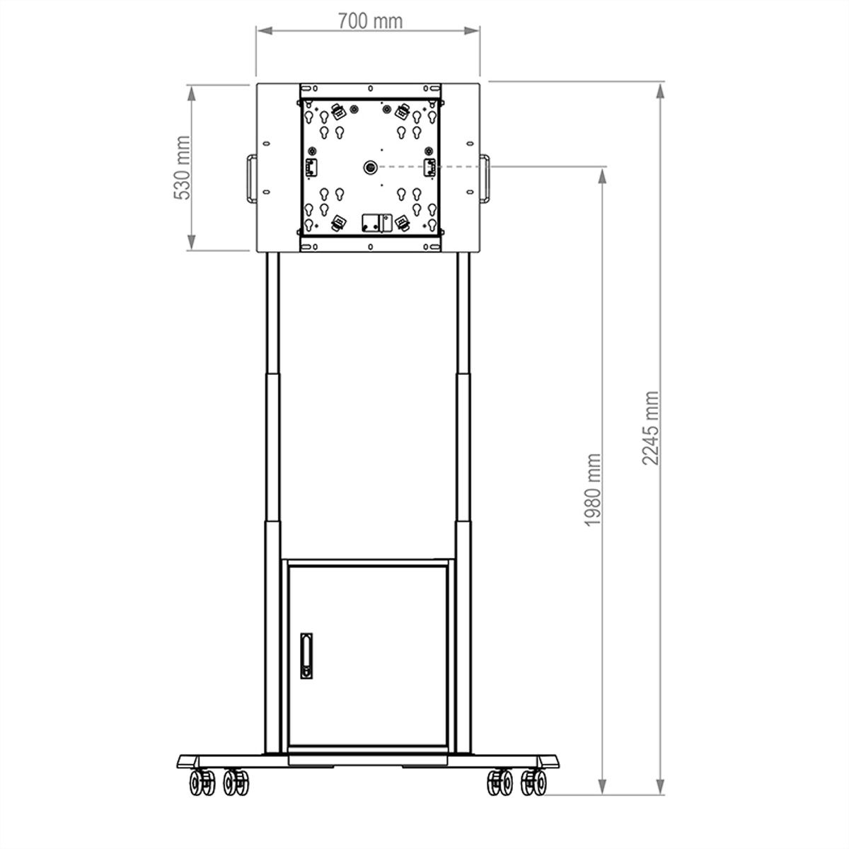 Hagor mobiles Standsystem Mobile Lift Pro Light III Flip, mobiles Liftsystem, displayspezifisch für Samsung Flip, weiß