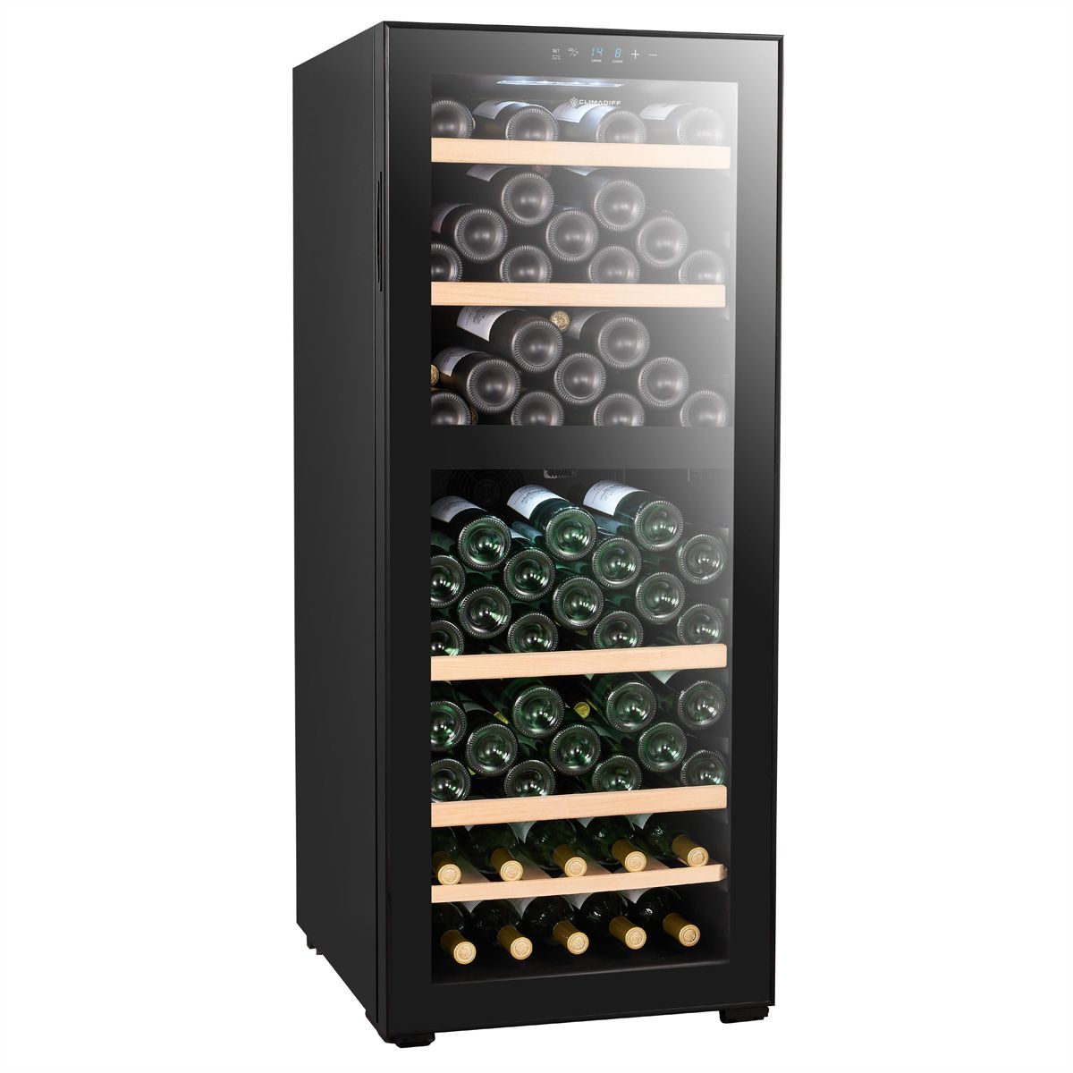 Climadiff Armoire à vin CEPAGE108DZ, Autonome, 2 zones, 108 bouteilles