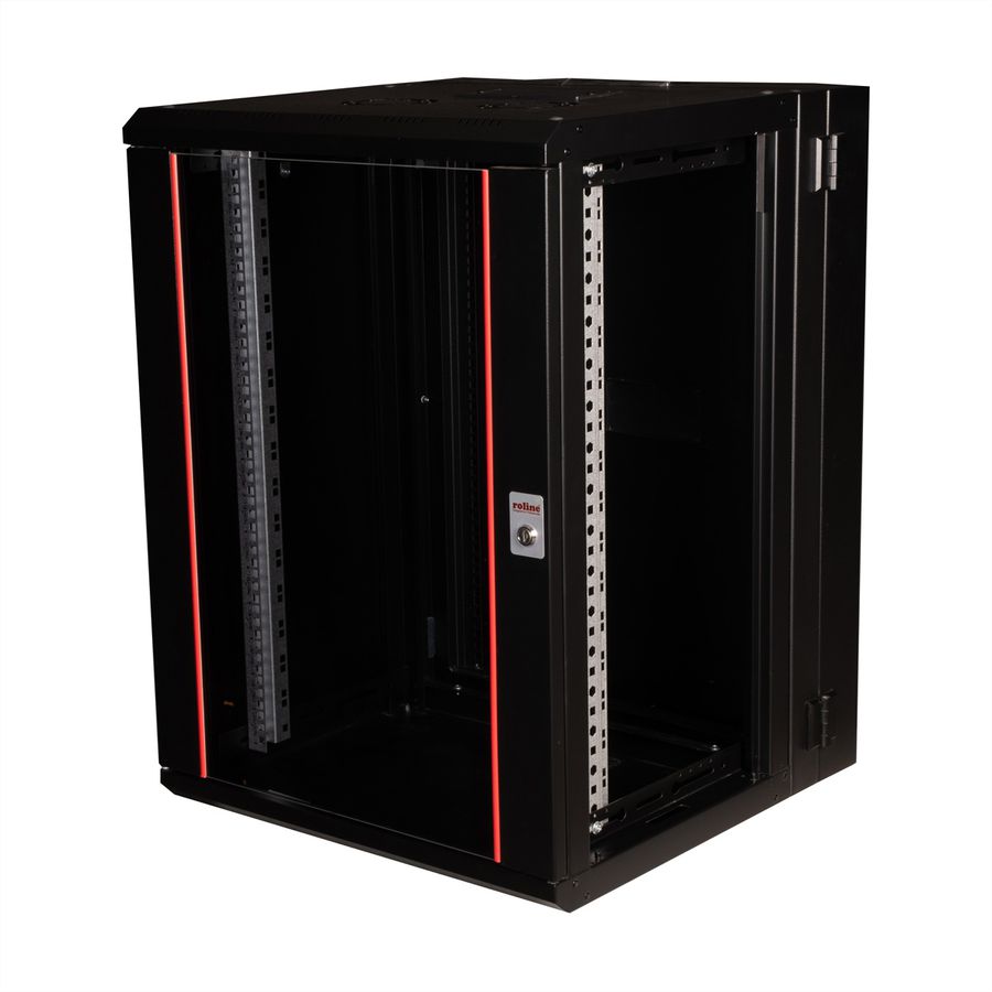 ROLINE 19-Zoll Wandgehäuse Pro 16 HE, 600x600 BxT zweiteilig schwenkbar schwarz