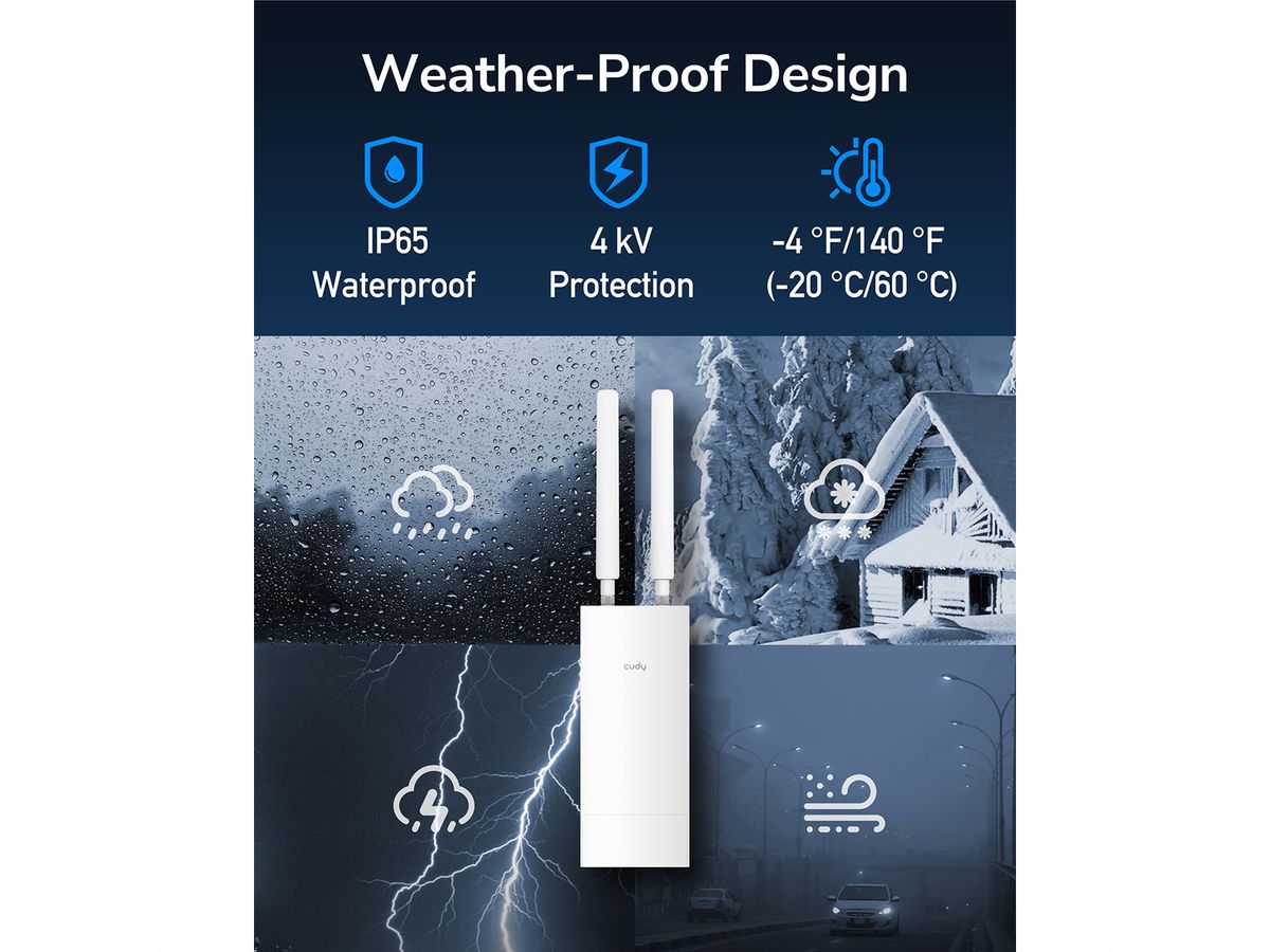 CUDY LT400 Outdoor 4G Wi-Fi Router LTE Cat 4 N300