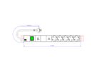 BACHMANN 19" 1UH 5xCEE7/3 1xinterrupteur 1xGVS-Plus 2,0m CEE7/7
