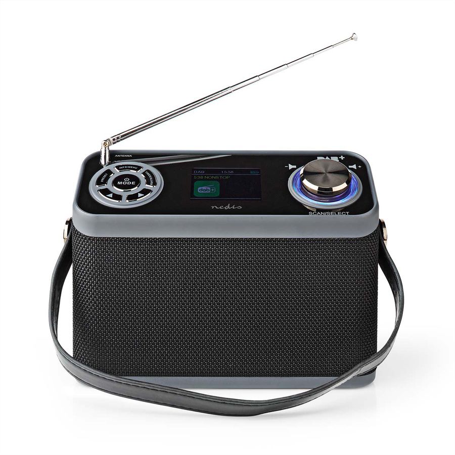 Nedis DAB+ Radio Tischradio, schwarz, Bluetooth, Akku