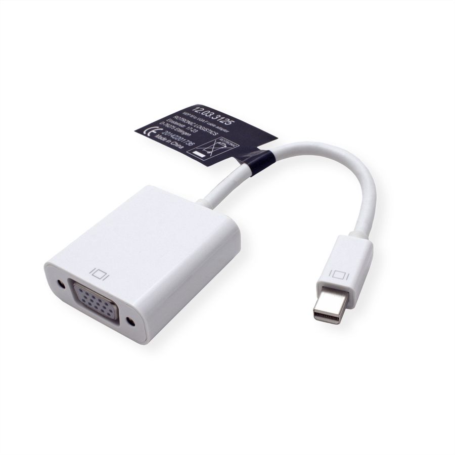 ROLINE Mini DisplayPort-VGA Adapter, Mini DP ST - VGA BU, Aktiv