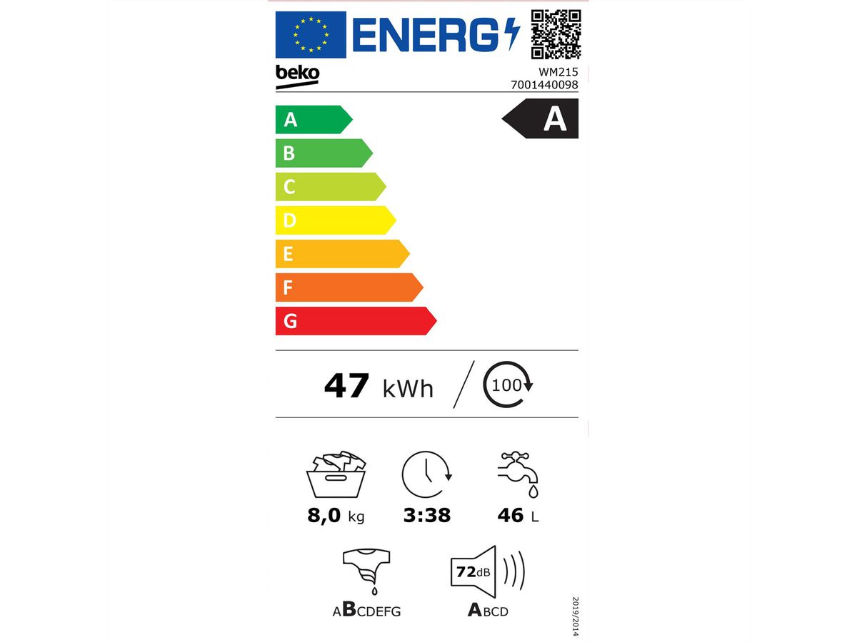 Beko lave-linge WM215, 8kg, A