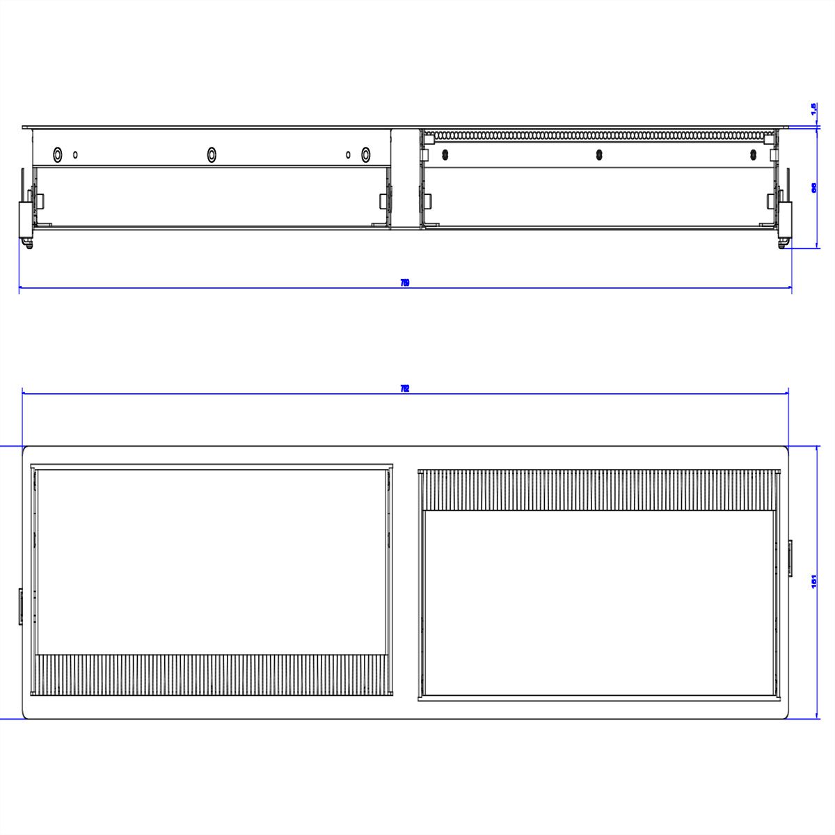 BACHMANN CONI DUO Cadre de montage 2x  large, blanc RAL9010