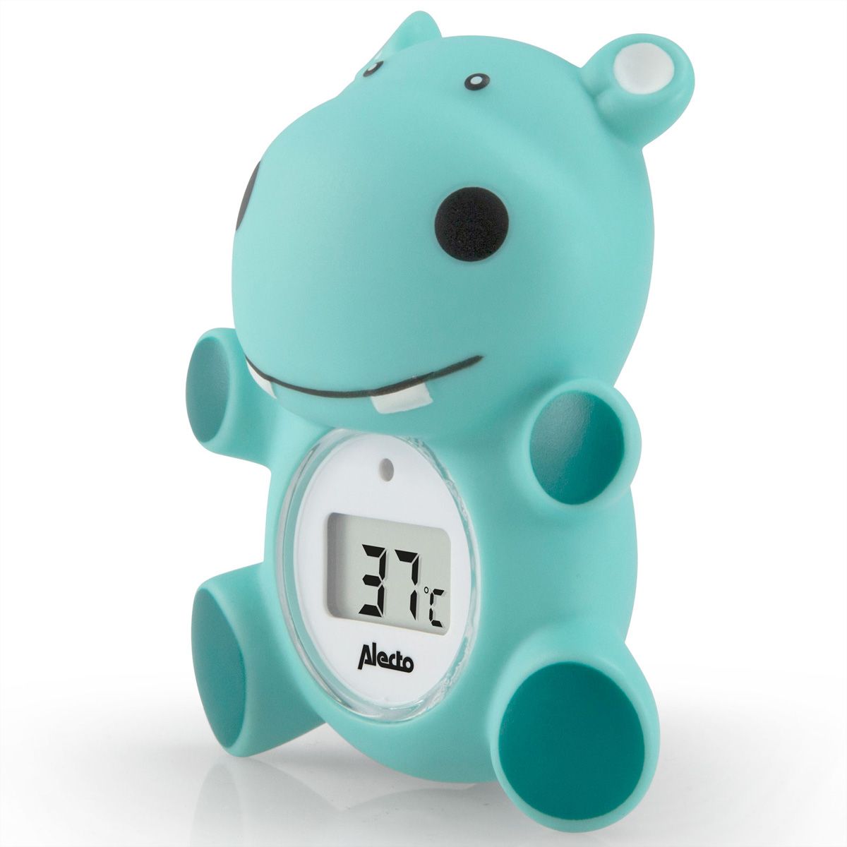 Alecto Baby Badethermometer und Raumthermometer BC-11 Hippo, Nilpferd, grün