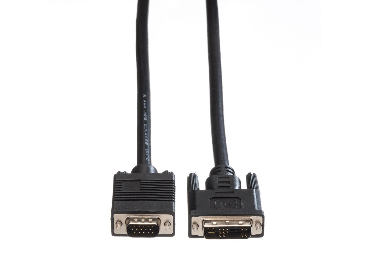 ROLINE Câble VGA DVI, DVI (12+5) M/ HD15 M, 3 m