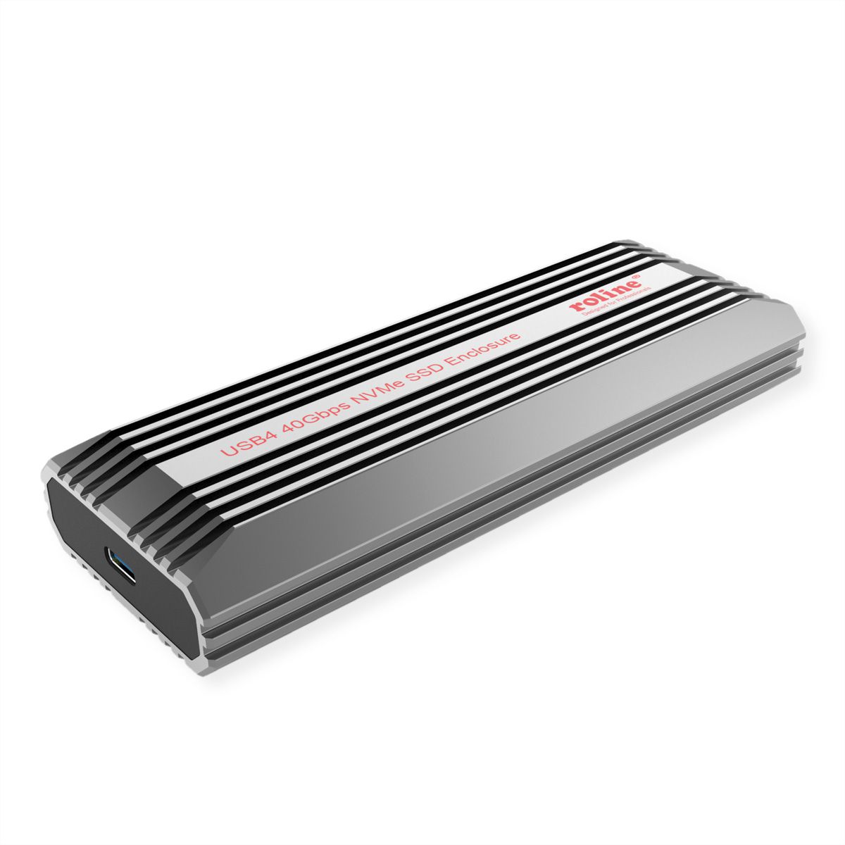 ROLINE Externes SSD-Gehäuse, M.2, NVMe zu USB 4 Gen 3x2 Typ C