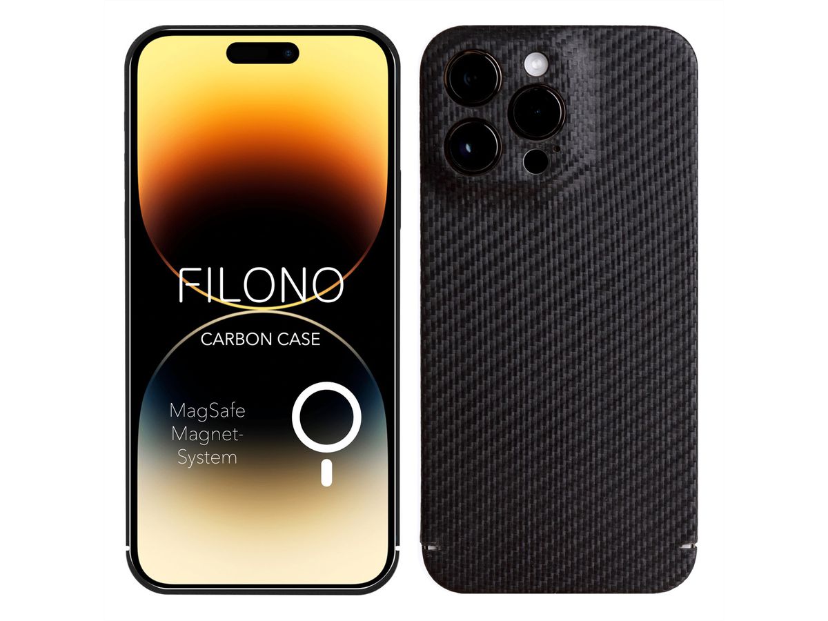Filono Carbon Case iPhone 14 Pro Max compatible avec MagSafe