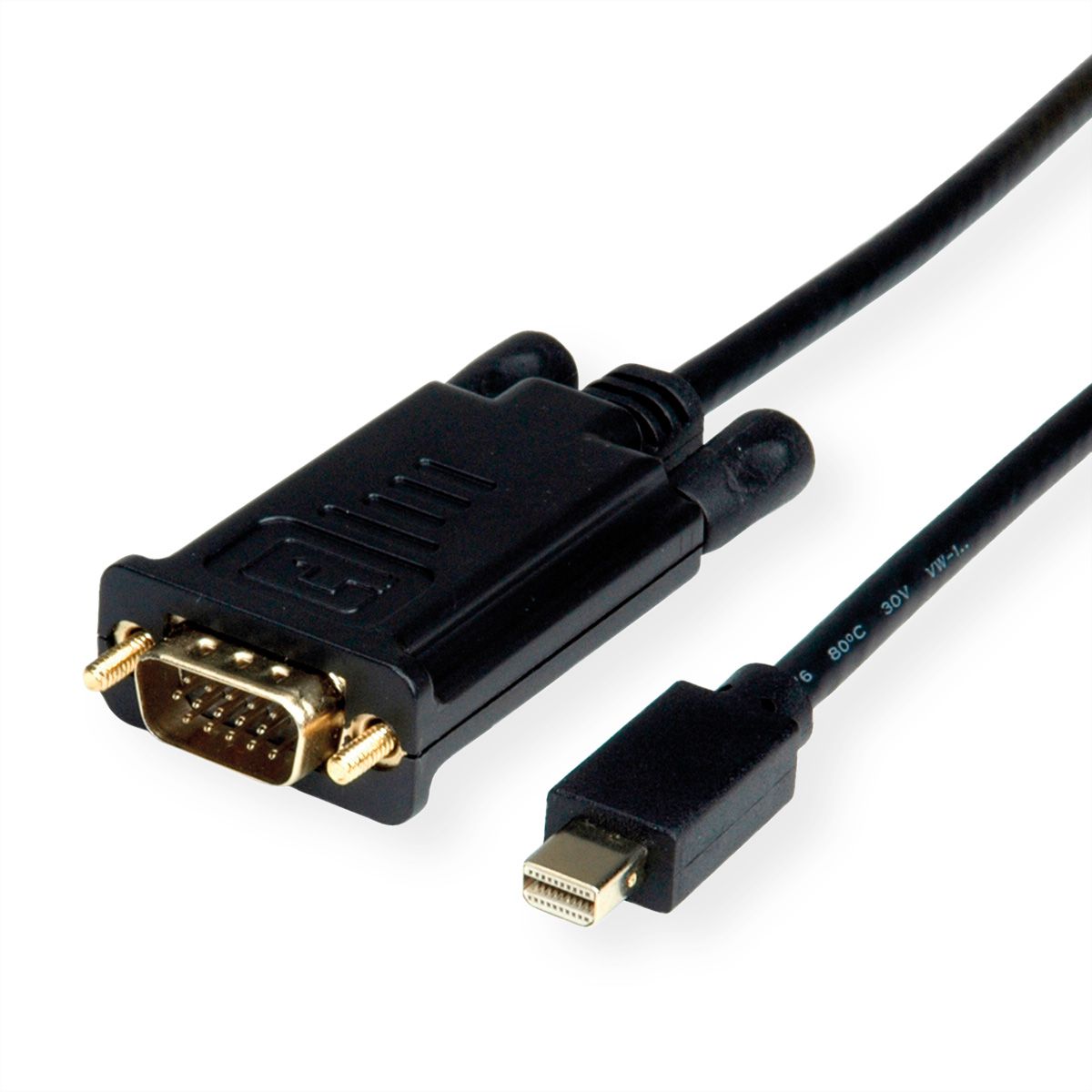 VALUE Câble Mini DisplayPort-VGA, MiniDP M - VGA M, noir, 2 m