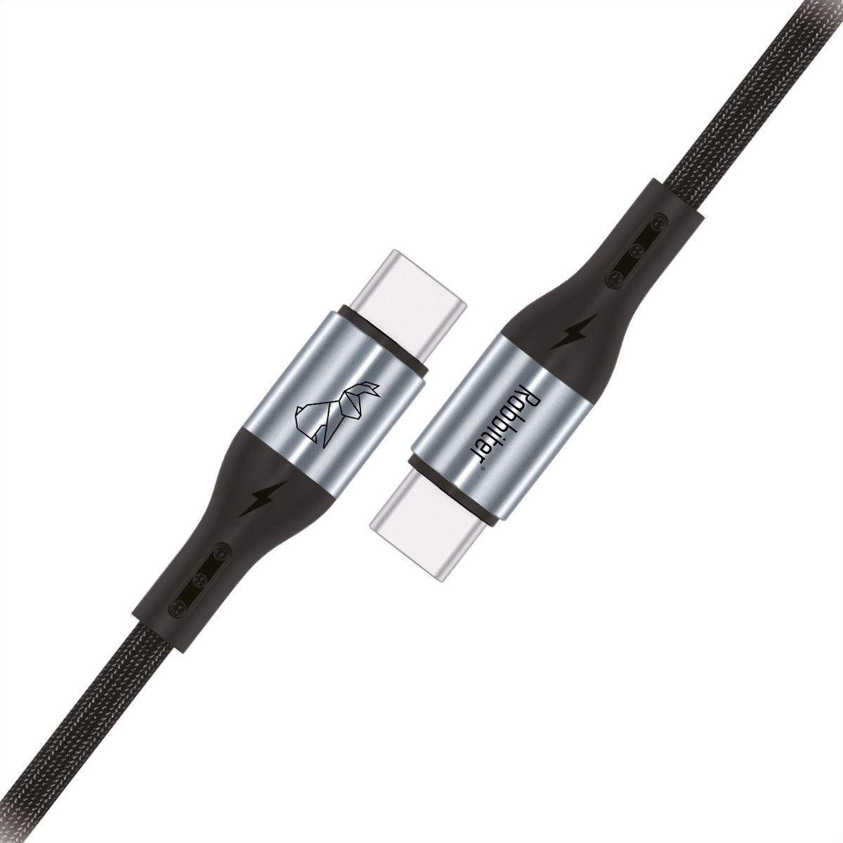 Rabbiter Power USB-C Kabel, 60W, 1.2m, schwarz, 1,2 m