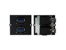 BACHMANN Cadre 2xUSB 3.0, Sortie sur côté à 90°