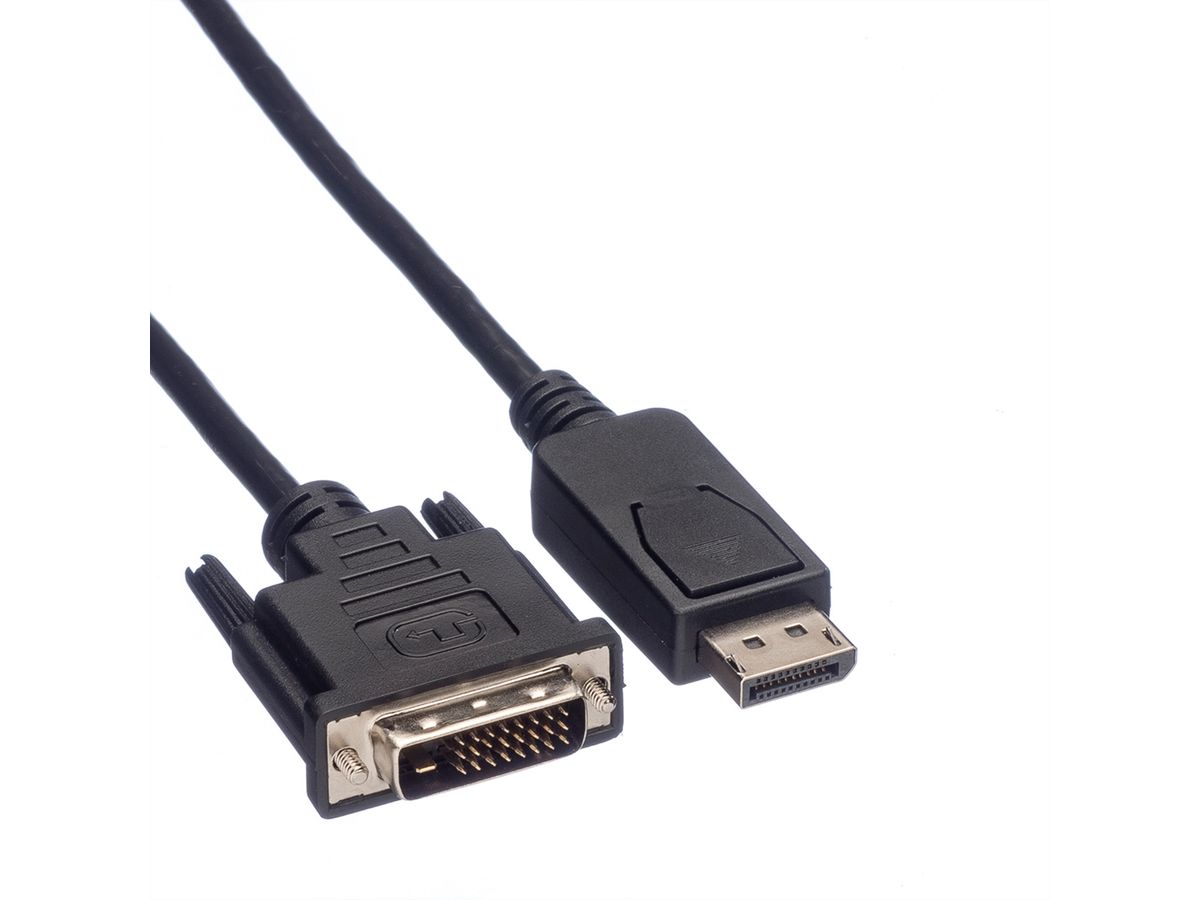 ROLINE DisplayPort Kabel DP ST - DVI ST, schwarz, 1 m