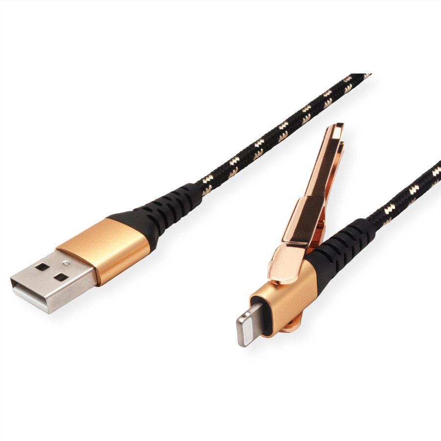ROLINE GOLD USB 2.0 Sync- & Ladekabel USB-A/8pin, Stütze, 1 m