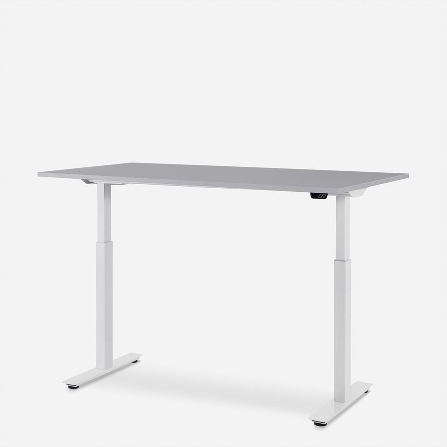 WRK21 Schreibtisch Smart 180 x 80 cm, Höhenverstellbar, Grau Uni / Weiss