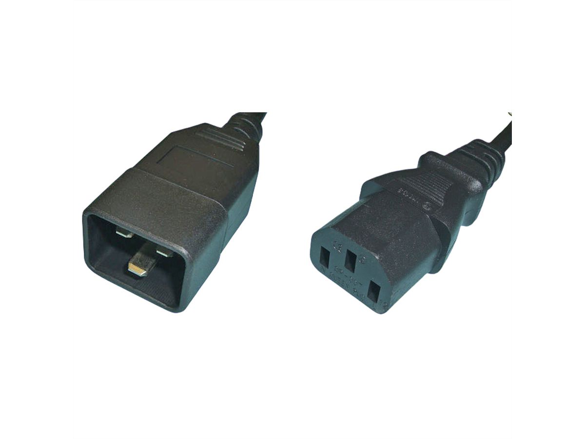 Adapter-Netzkabel IEC60320 Stecker C20 auf Buchse C13 2m 1.5mm2