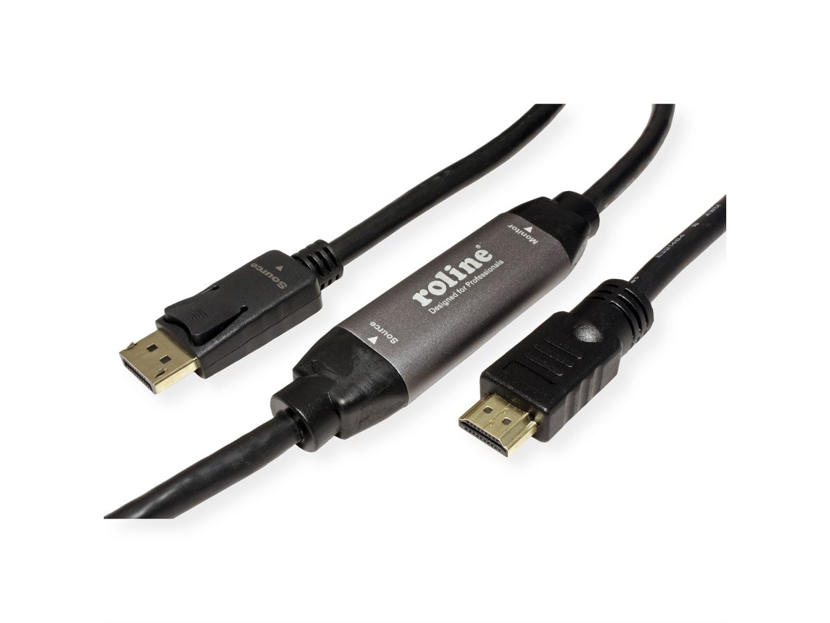 ROLINE DisplayPort Kabel DP - UHDTV, ST/ST, schwarz, 10 m