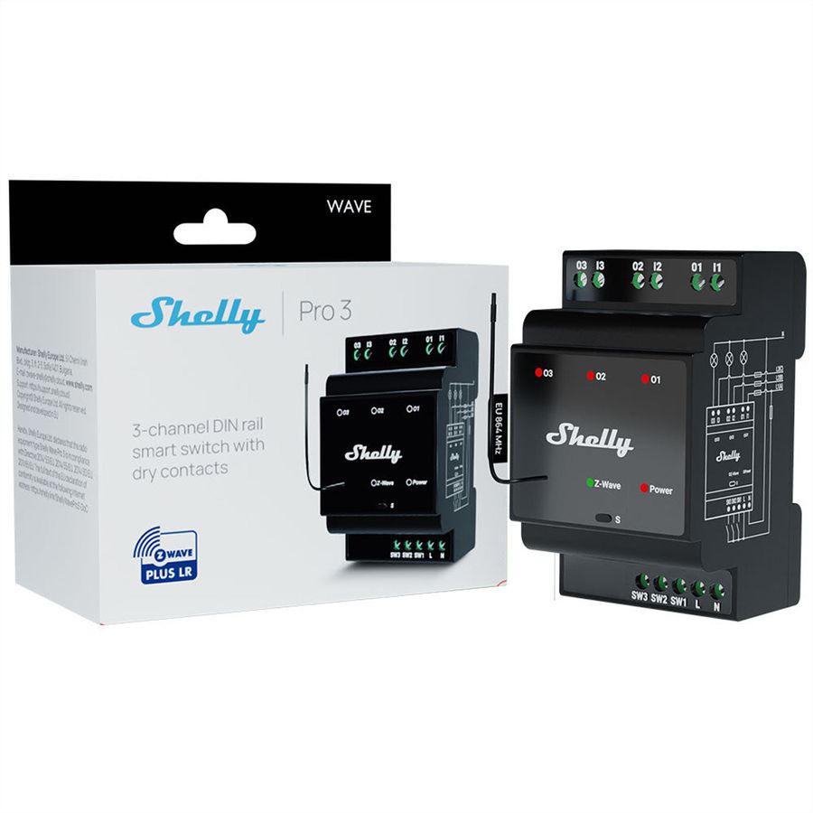 Shelly  Actionneur de commutation Qubino Wave Pro 3