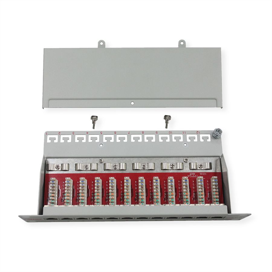 ROLINE 10-Zoll Patchpanel 12 Ports, Cat.6A (Class EA), geschirmt