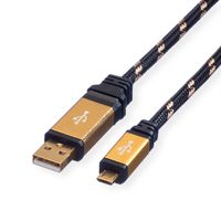 ROLINE GOLD USB 2.0 Kabel, Typ A ST - Micro B ST, 1,8 m