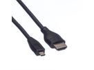 ROLINE Câble HDMI High Speed avec Ethernet, HDMI M - Micro HDMI M, 2 m