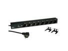 BACHMANN 19" 1UH 8xCEE7/3 sw 1xSPD-Plus 2,0m CEE7/7