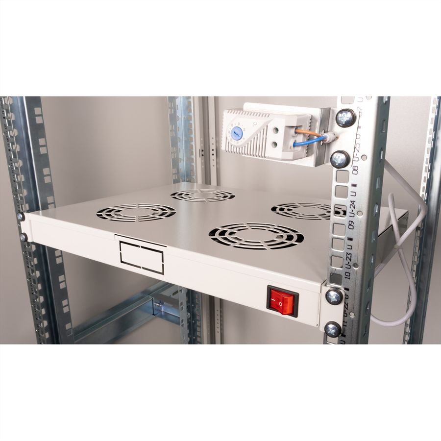 ROLINE 19-Zoll Lüftereinheit 4 Lüfter, Thermostat grau
