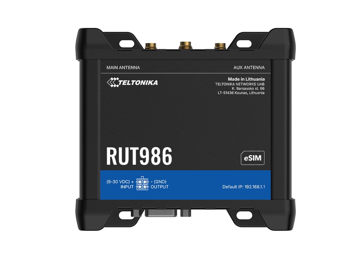 TELTONIKA RUT986 Routeur CAT4 LTE Dual SIM & eSIM, RS232/485