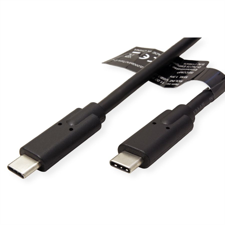 ROLINE USB 3.2 Gen 2x2 Kabel, USB C-C, ST/ST, 4K UHD-1, 20Gbit/s, Emark, 100W, schwarz, 1,5 m