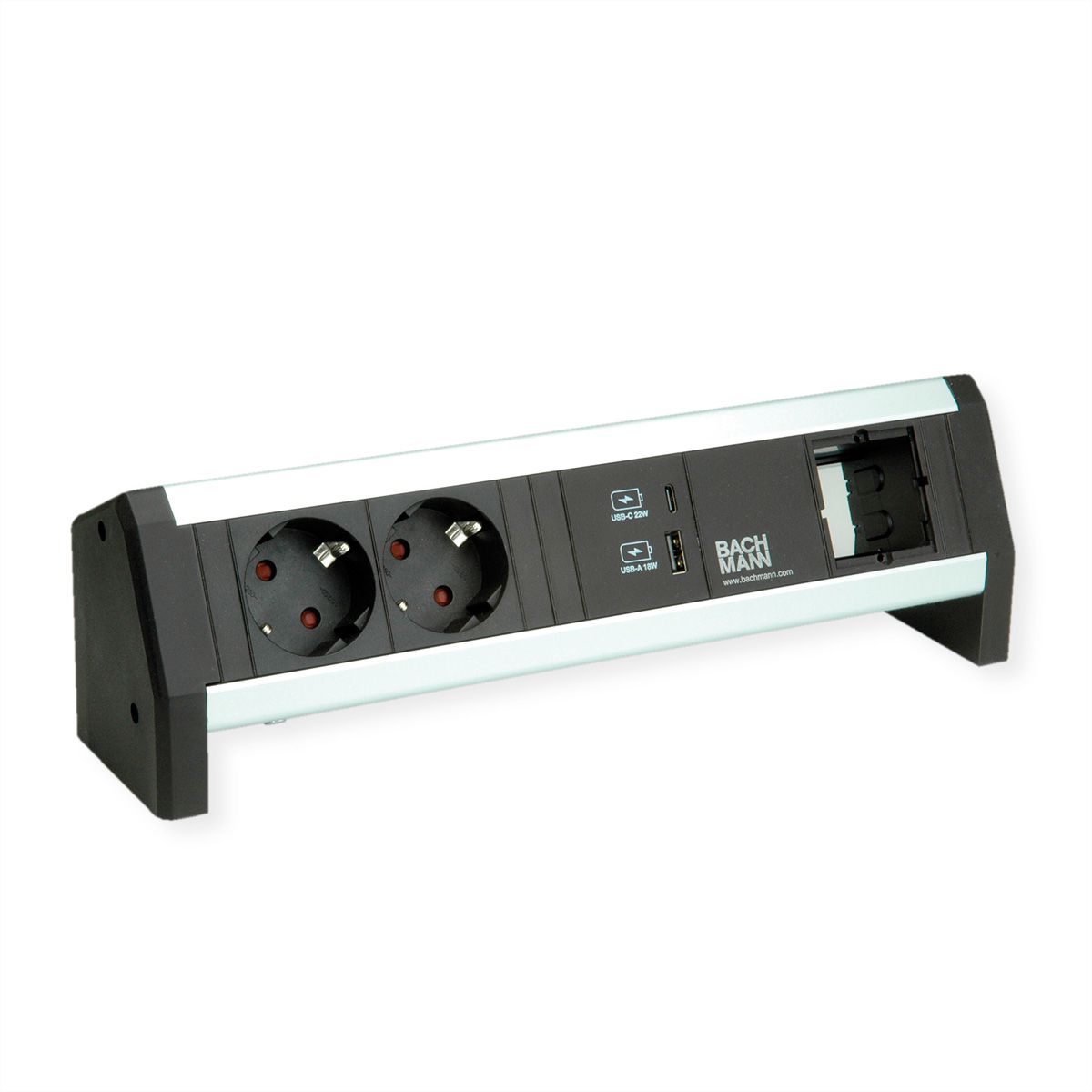 BACHMANN DESK 2x contact de protection USB A&C