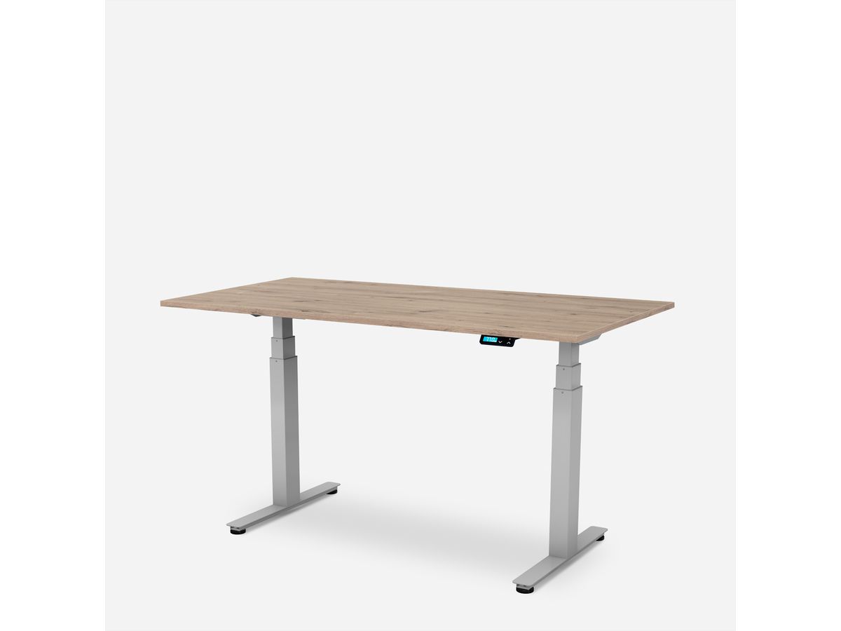WRK21 Schreibtisch Work 160 x 80 cm, Höhenverstellbar, Kendal Eiche / Grau