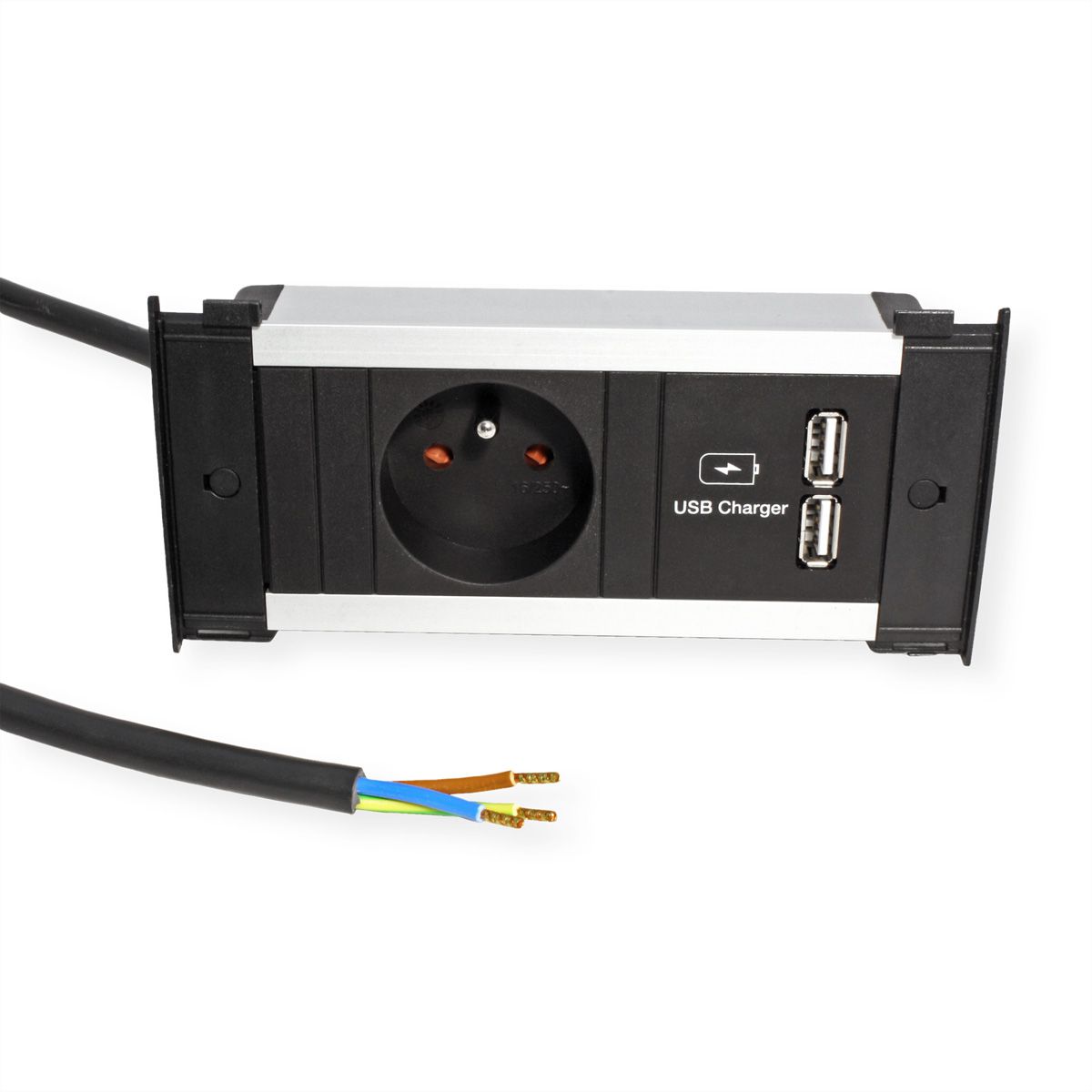BACHMANN KAPSA XS 1xUTE 1xUSB Charger Strom 2,0m AEH CEE7/7