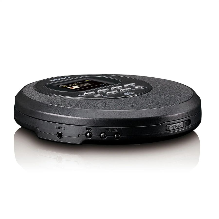 Lenco CD/MP3 Player CD-500BK schwarz , Discman mit DAB, BT und farbigem TFT