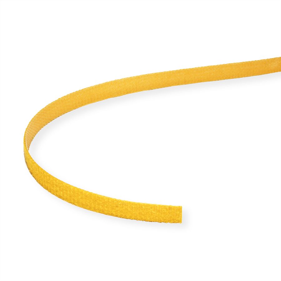 VALUE Bande auto-agrippante sur rouleau, 10mm, jaune, 25 m