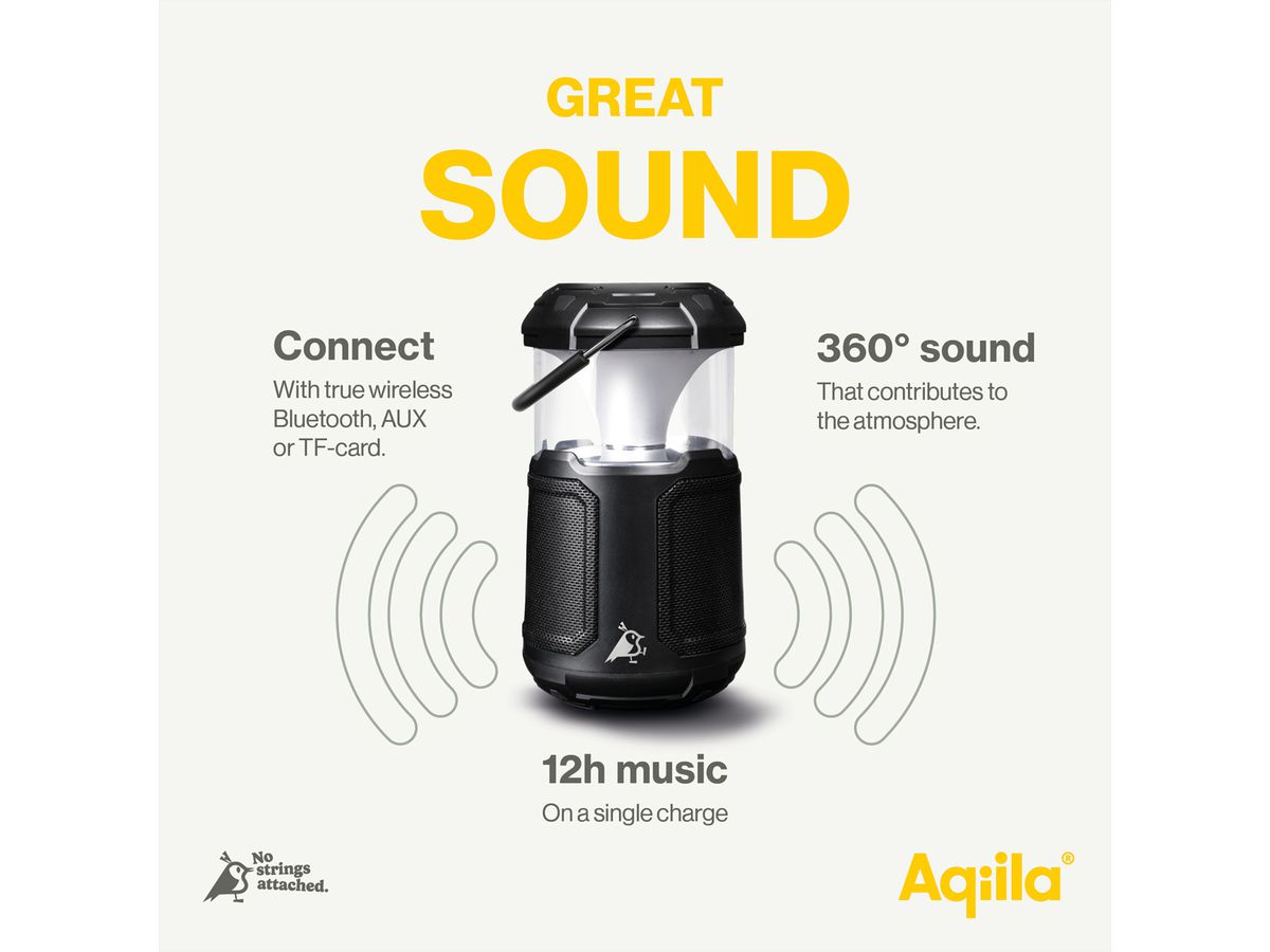 Aqiila Lamp Soundbird B10, haut-parleur et banque de puissance 3 en 1