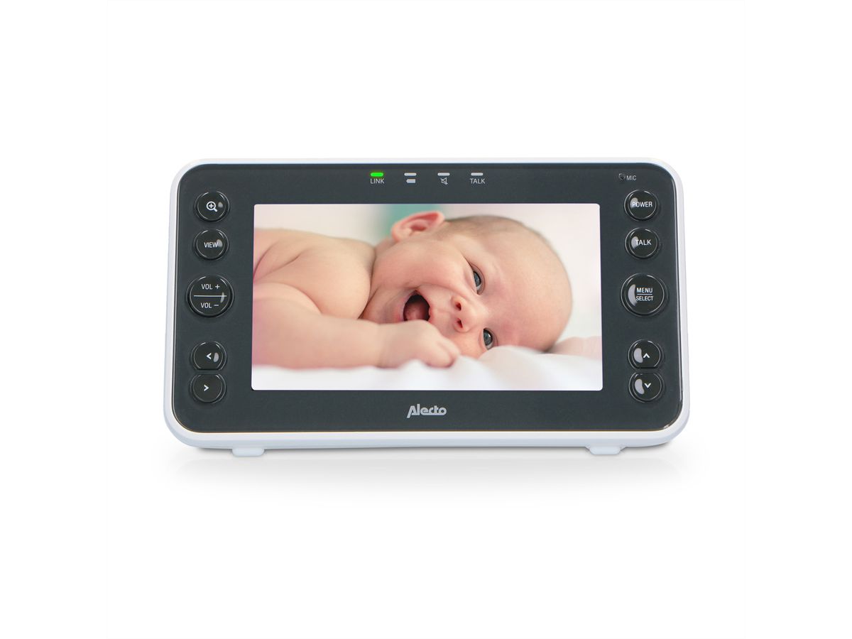 Alecto Babyphone DVM200XL mit Kamera, 5" Farbbildschirm, weiss