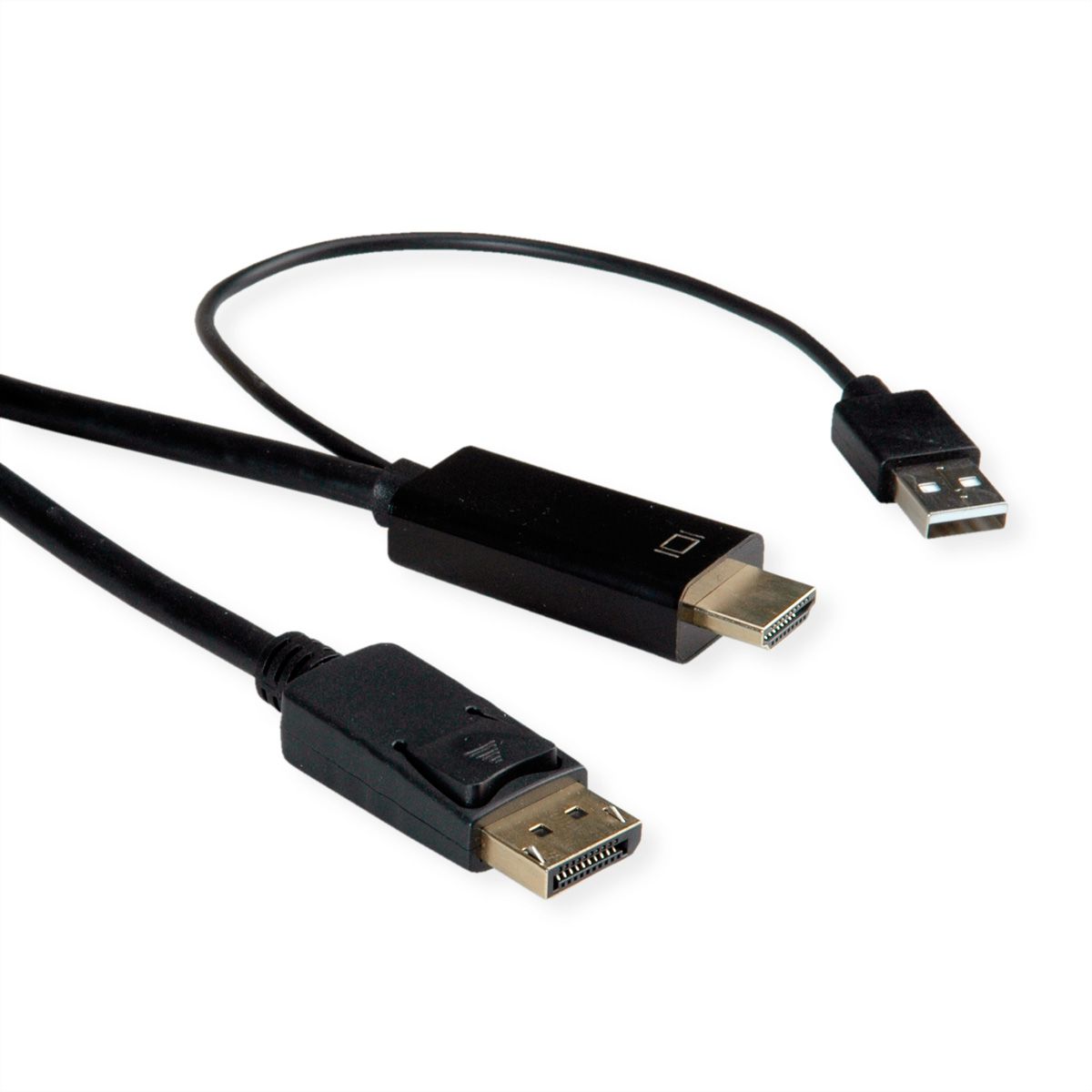 ROLINE HDMI-Kabel UltraHDTV - DisplayPort, ST/ST, schwarz, 1 m