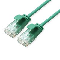 ROLINE GREEN UTP Patchkabel Cat.6A (Class EA), LSOH, slim, grün, 0,15 m