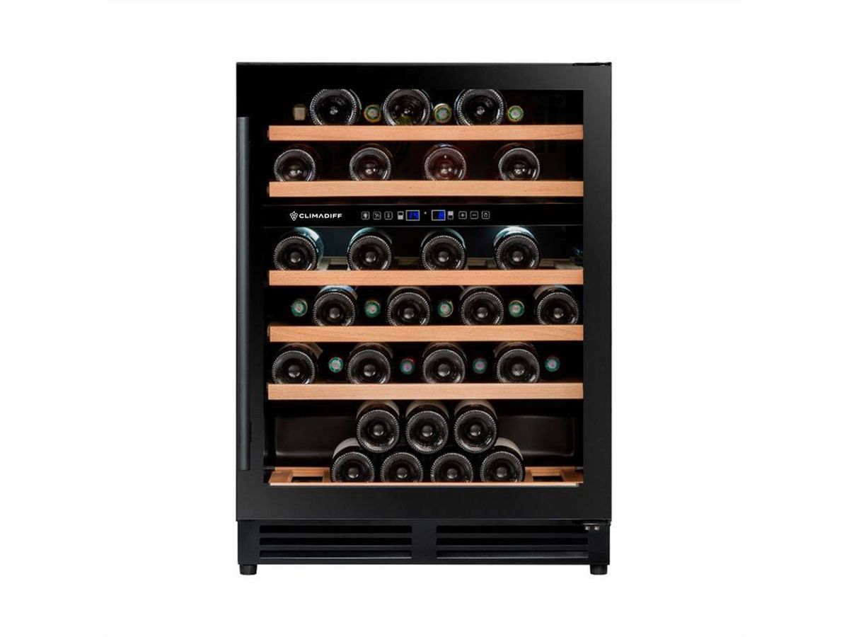 Climadiff Weinkühlschrank CBU50D2B, Unterbau, 2 Zonen, 51 Flaschen